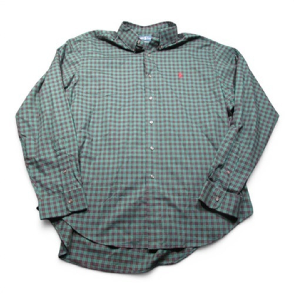 Ralph Lauren Shirt Mens XL Green Plaid Button Down Long Sleeve Classic Fit